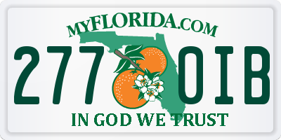 FL license plate 2770IB