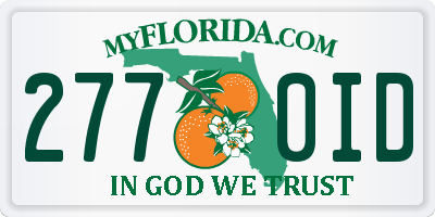 FL license plate 2770ID