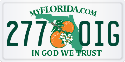 FL license plate 2770IG