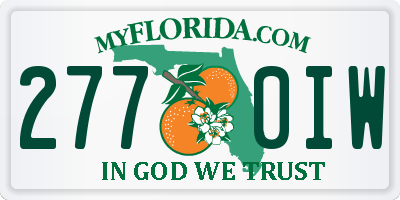 FL license plate 2770IW