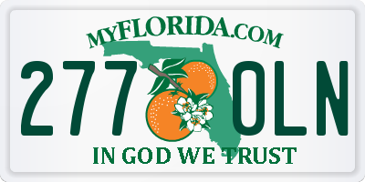 FL license plate 2770LN