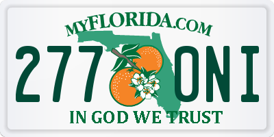 FL license plate 2770NI