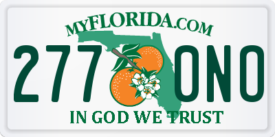 FL license plate 2770NO