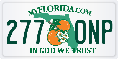FL license plate 2770NP
