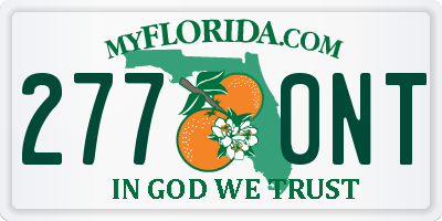FL license plate 2770NT