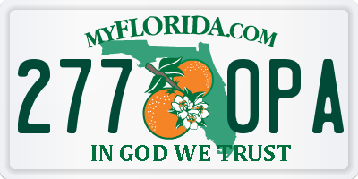 FL license plate 2770PA
