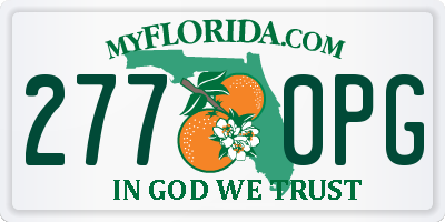 FL license plate 2770PG