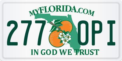 FL license plate 2770PI
