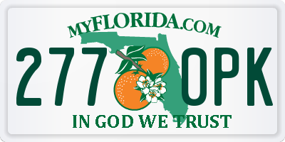 FL license plate 2770PK