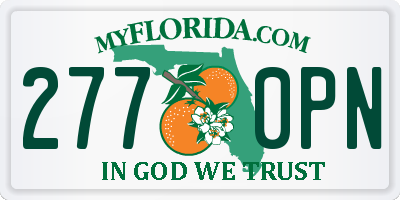 FL license plate 2770PN