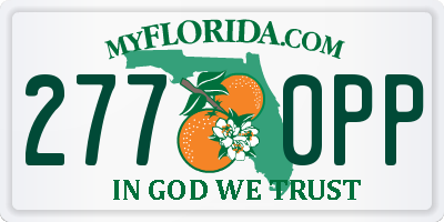 FL license plate 2770PP