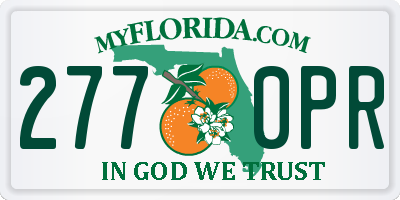 FL license plate 2770PR