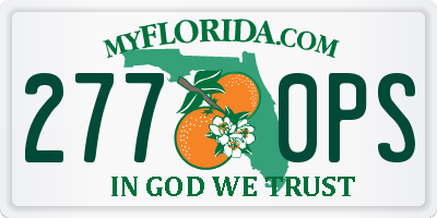 FL license plate 2770PS