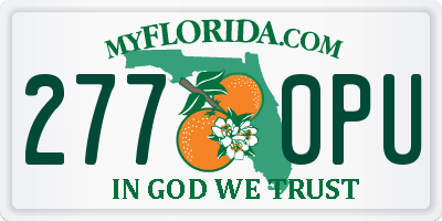 FL license plate 2770PU