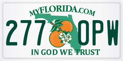 FL license plate 2770PW