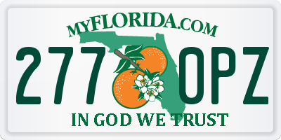 FL license plate 2770PZ
