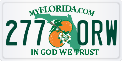FL license plate 2770RW