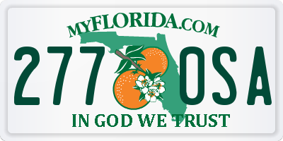 FL license plate 2770SA