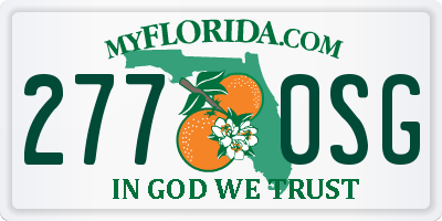 FL license plate 2770SG