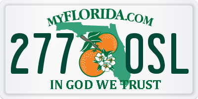 FL license plate 2770SL