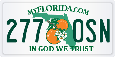 FL license plate 2770SN