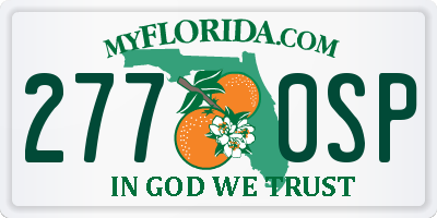 FL license plate 2770SP