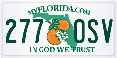FL license plate 2770SV