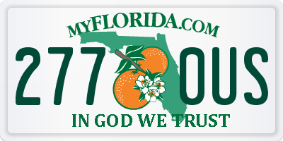 FL license plate 2770US