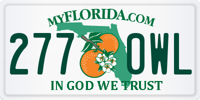 FL license plate 2770WL