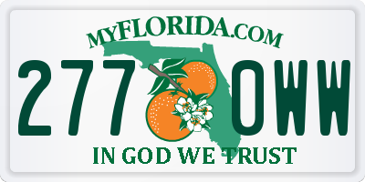 FL license plate 2770WW
