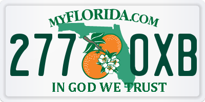 FL license plate 2770XB