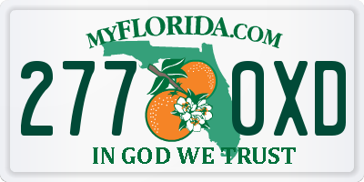 FL license plate 2770XD