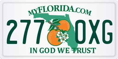 FL license plate 2770XG