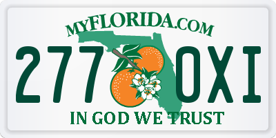 FL license plate 2770XI