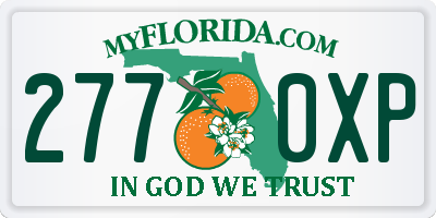 FL license plate 2770XP