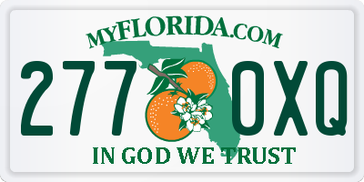 FL license plate 2770XQ