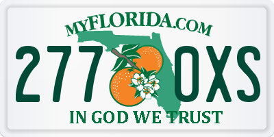 FL license plate 2770XS