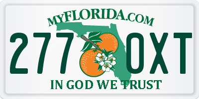 FL license plate 2770XT