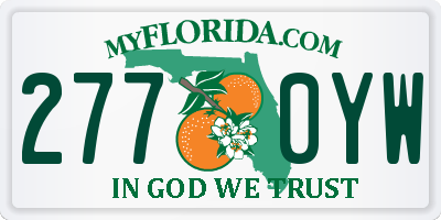 FL license plate 2770YW