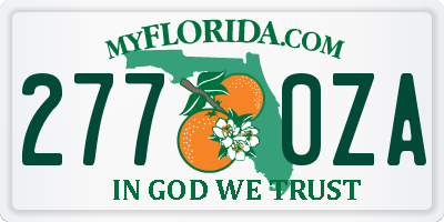 FL license plate 2770ZA