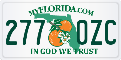 FL license plate 2770ZC