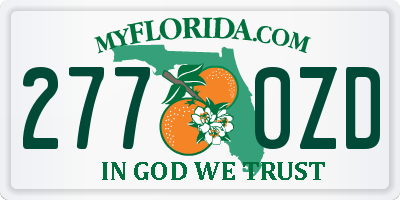 FL license plate 2770ZD