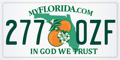 FL license plate 2770ZF