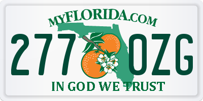 FL license plate 2770ZG