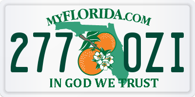 FL license plate 2770ZI