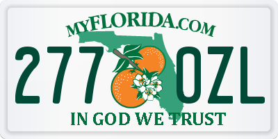 FL license plate 2770ZL