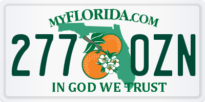 FL license plate 2770ZN
