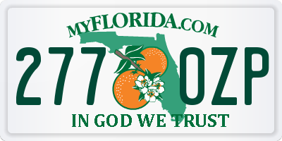 FL license plate 2770ZP