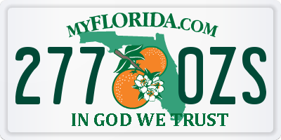 FL license plate 2770ZS