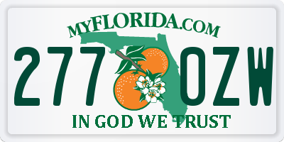 FL license plate 2770ZW